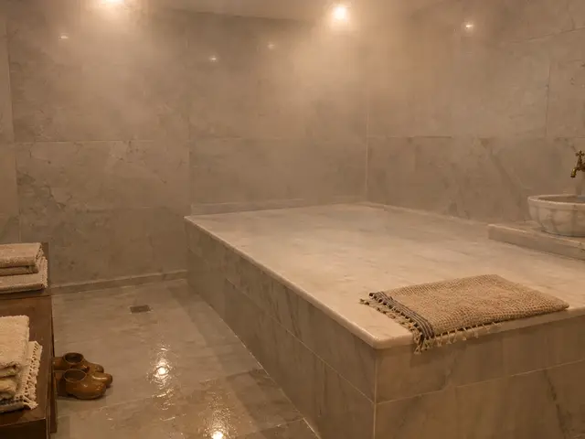Hamamda mermer göbek taşı — Osmanbey, Masaj Salonun